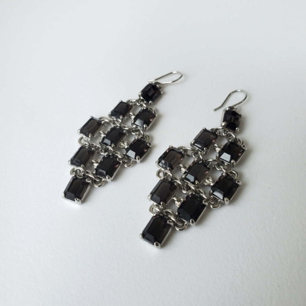 Kenneth Cole Blue and Silver Tone chandelier earrings